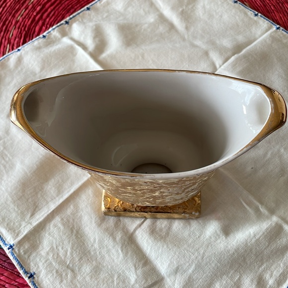 Vintage Weeping Gold Ceramic Vase by Holley Ross 22k gold - Picture 4 of 4